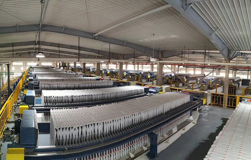 A large lithium battery production workshop